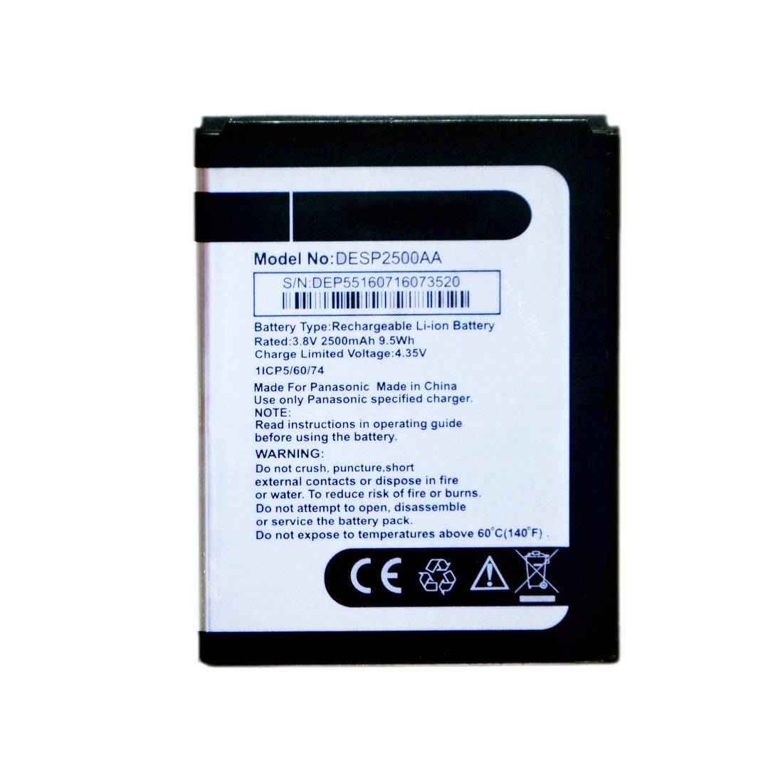 TOP QUALITY BATTERY MOBILE BATTERY COMPATIBLE WITH PANASONIC P55
