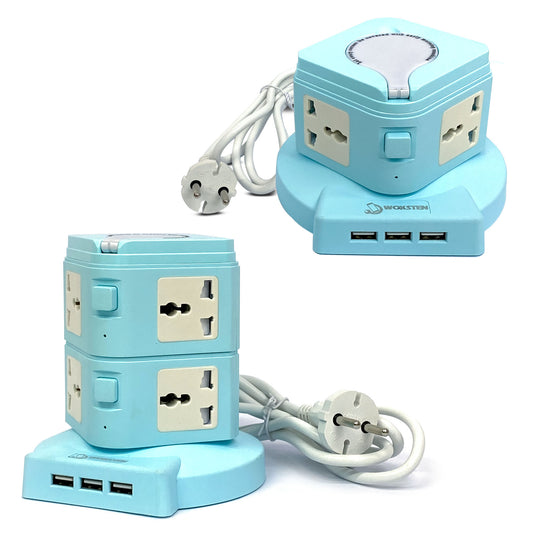 Socket Extension Board & 3 USB Port with 1.5 mtr Extension Cord for Home Appliances [250V Socket + 2.4A USB Port]