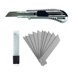 18mm Paper Cutter knife with self Lock System for Paper, Box, Thermocol & Home use [With 3 Replacement Blades]