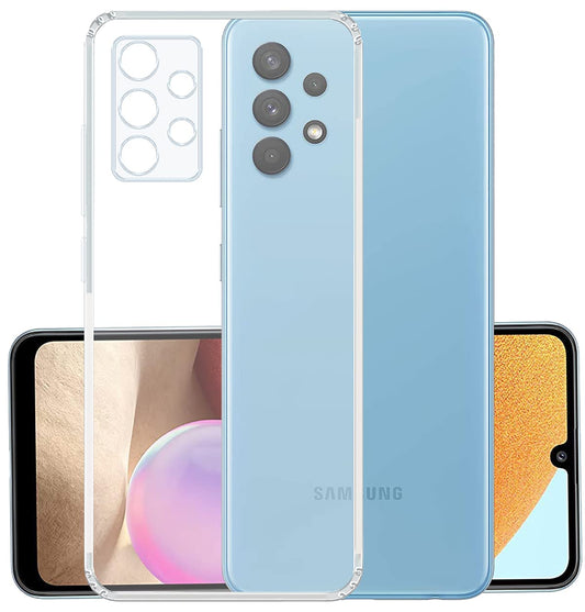 Back Cover For SAMSUNG GALAXY A32 4G, Ultra Hybrid Clear Camera Protection, TPU Case, Shockproof (Multicolor As Per Availability)