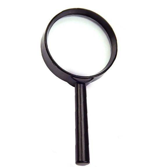 50mm Black Magnifying Glass for inspection, Jewelry & small prints reading & Multiple uses