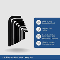 9pcs Box Hex Allen key set.