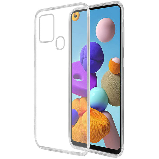 Back Cover For SAMSUNG GALAXY A21, Ultra Hybrid Clear Camera Protection, TPU Case, Shockproof (Multicolor As Per Availability)