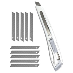 9mm Paper Cutter knife with self Lock System for Paper, Box, Thermocol & Home use [With 10 Replacement Blades]