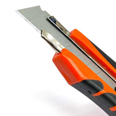 18mm Paper Cutter knife with self Lock System for Paper, Box, Thermocol & Home use [With 3 Replacement Blades]