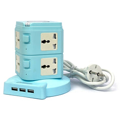 Socket Extension Board & 3 USB Port with 1.5 mtr Extension Cord for Home Appliances [250V Socket + 2.4A USB Port]