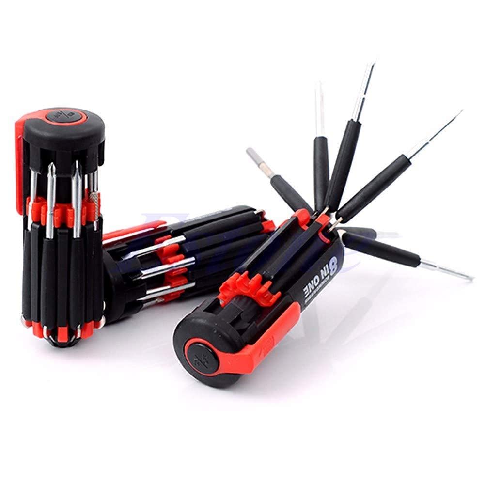 8-in-1 Screwdriver Set with 6 LED Lights, and magnetic heads for Mobile, Laptop repairing & Household work.