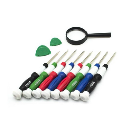 Baku 8 screwdriver set with 1 magnifying glass and 2 opening tool