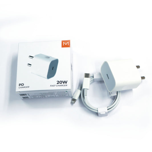 Mcare Type C to Lightning Charger, Fast Charging Power Adaptor with Type C to Lightning Cable MXC-001 for All iOS devices (White)
