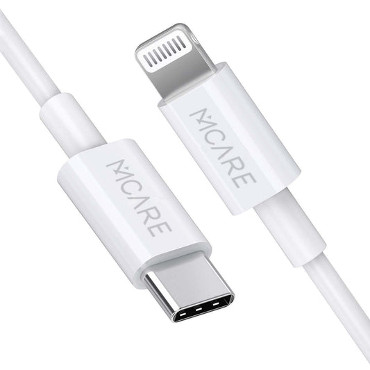 Mcare MXC-LTG 100 Type C to Lightning Tangle-free 1 Meter, Sturdy lightning Cable with 4.1A Fast Charging & 480mbps Data Transmission(White)