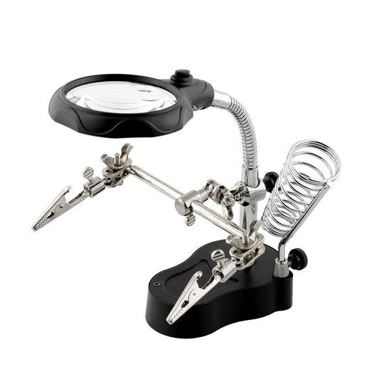 TE-801 Multi-function LED Magnifier PCB Soldering iron Stand Holder Table