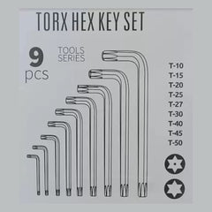 Welloo Torx Hex - 9Pcs Allen key set, Setin Finished CR-V for vehicles and machinery [HKS2009M]