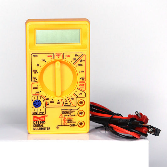 Dt-830D - Digital Yellow Multimeter, Lcd AC DC Voltage, Current Tester