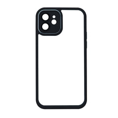 Back Cover for IPhone 12 with Matte Edges (TPU + Poly Carbonate | Black/White)