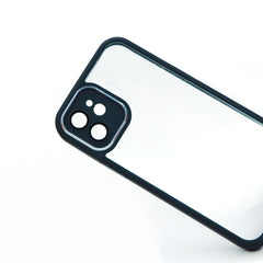 Back Cover for IPhone 12 with Matte Edges (TPU + Poly Carbonate | Black/White)