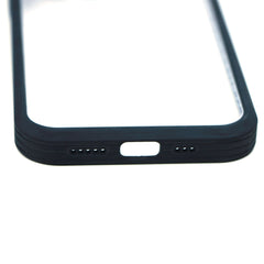Back Cover for IPhone 12 Pro with Matte Edges (TPU + Poly Carbonate | Black/White)
