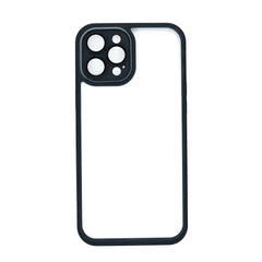 Back Cover for IPhone 12 Pro Max with Matte Edges (TPU + Poly Carbonate | Black/White)