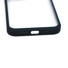 Back Cover for IPhone 12 Pro Max with Matte Edges (TPU + Poly Carbonate | Black/White)