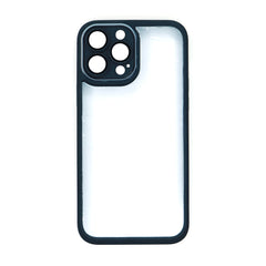 Back Cover for IPhone 13 Pro Max with Matte Edges (TPU + Poly Carbonate | Black/Dark Blue)