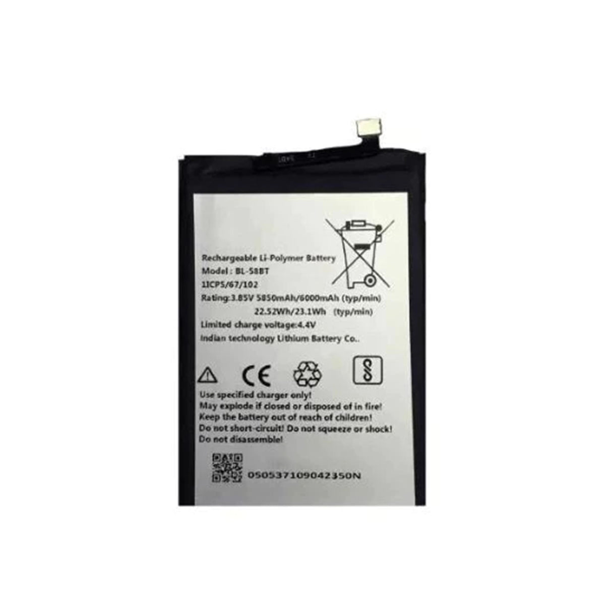 MOBILE BATTERY FOR TECNO BL58BT - POVA 2 / TECNO POVA - LD7 / POUVIOUR 4 PRO