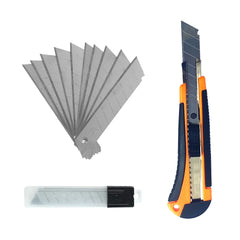 18mm Paper Cutter knife with self Lock System for Paper, Box, Thermocol & Home use [With 3 Replacement Blades]