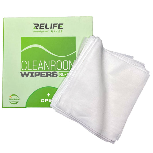 Relife RL-045 White Cleaning Cloth - 50 Pcs Set for mobile display cleaning, TV Display, Camera Lens & Specs glass
