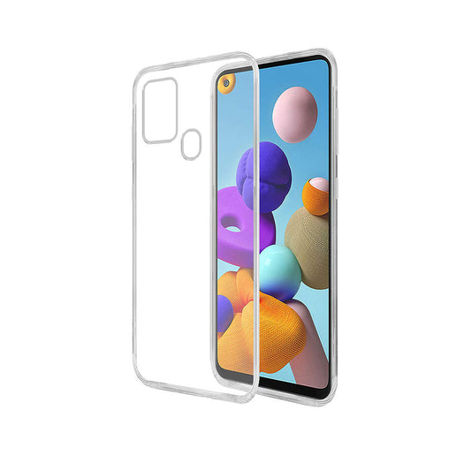 Back Cover For Samsung Galaxy A21S, Ultra Hybrid Clear Camera Protection, TPU Case, Shockproof (Multicolor As Per Availability)