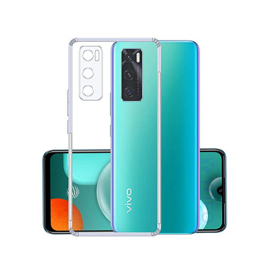 Back Cover For VIVO V20 SE, Ultra Hybrid Clear Camera Protection, TPU Case, Shockproof (Multicolor As Per Availability)