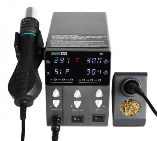 SUGON 202 2In1 Soldering Iron & Hot Air Gun for SMD Rework Station, PCB - IC/SMD/BGA