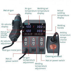 SUGON 202 2In1 Soldering Iron & Hot Air Gun for SMD Rework Station, PCB - IC/SMD/BGA