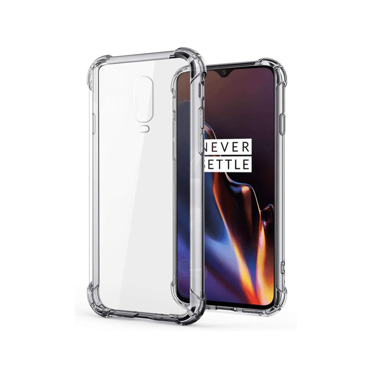 Back Cover For ONEPLUS 6T, Ultra Hybrid Clear Camera Protection, TPU Case, Shockproof (Multicolor As Per Availability)