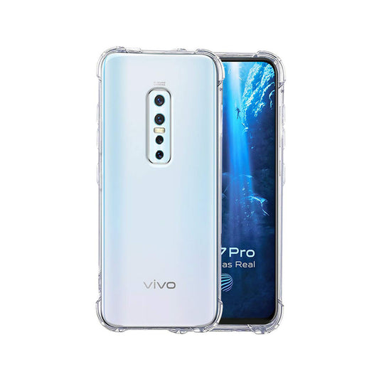 Back Cover For VIVO V17 PRO, Ultra Hybrid Clear Camera Protection, TPU Case, Shockproof (Multicolor As Per Availability)