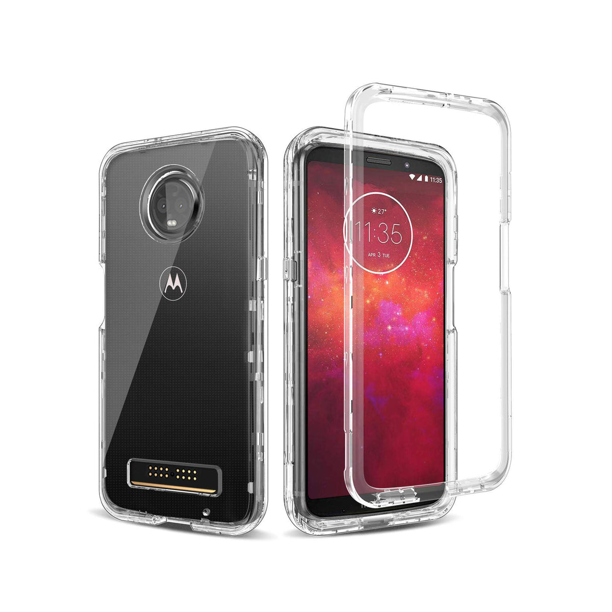 Back Cover For MOTO Z3 PLAY, Ultra Hybrid Clear Camera Protection, TPU Case, Shockproof (Multicolor As Per Availability)